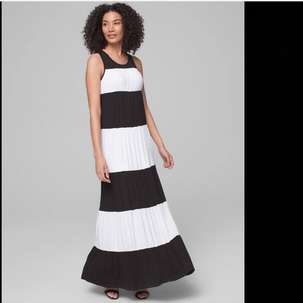 Soma Black and White Striped Maxi Dress
